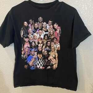 WWE 2017 Boys T-shirt Black John Cena Wresting Cast Large